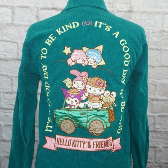 Hello Kitty Quilted Embroidered Patch Corduroy Shacket Jacket - Picture 4 of 9